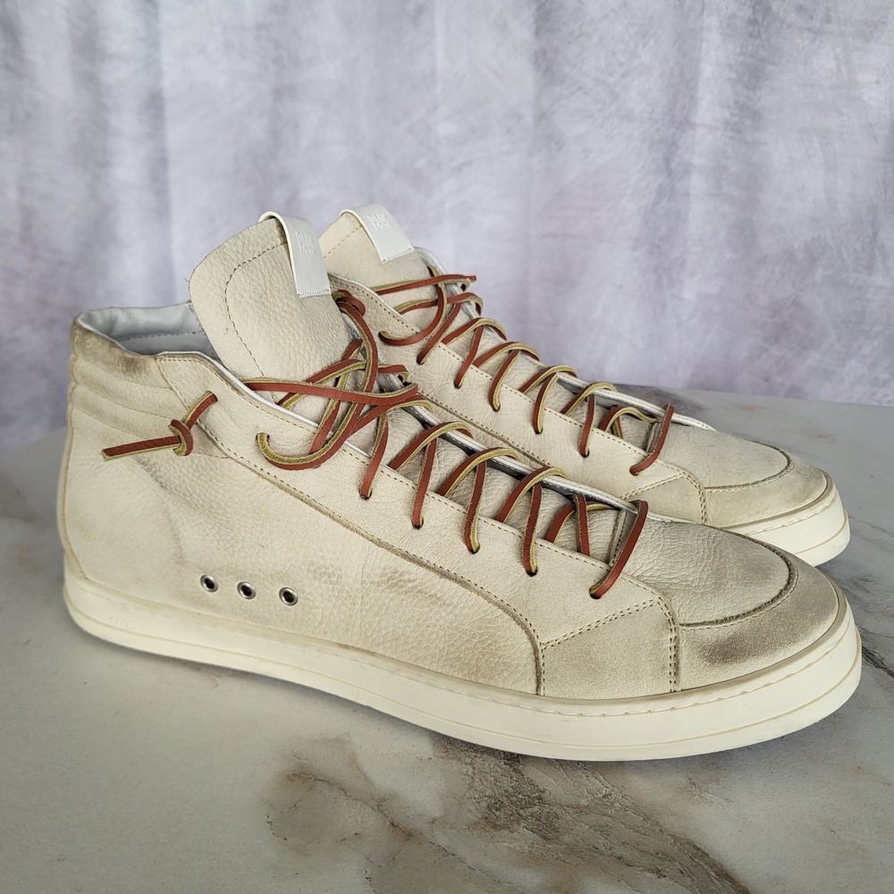 P448 Medusa Mid Skate Sneakers Leather Men's Size 47/13 Beige